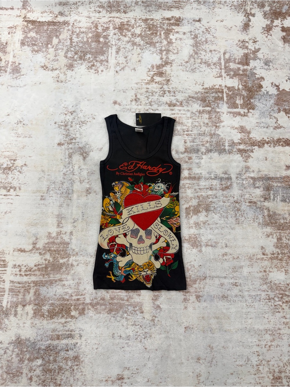 2000s Vintage Ed Hardy by Christian Audigier Tank Tops L
